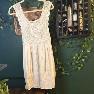 Billabong Cream Crochet Midi Dress